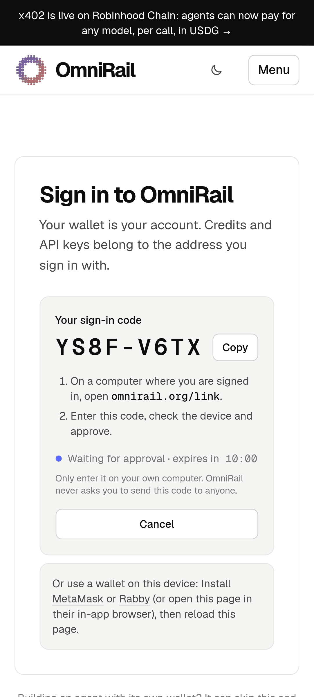 Sign-in screen on a phone with a one-time code to approve from a computer